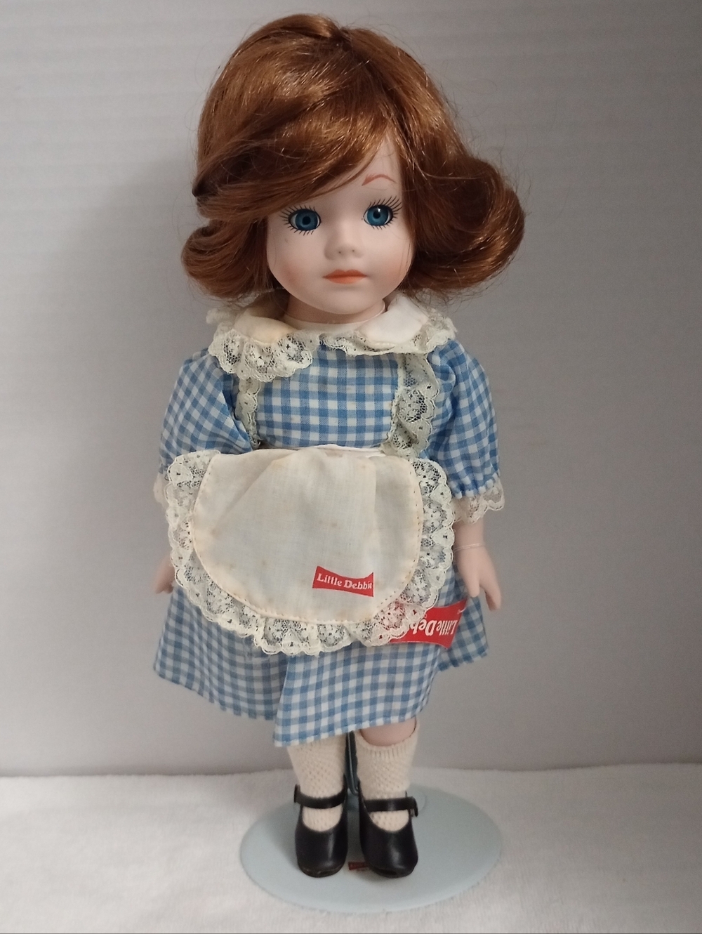 Little Debbie 30th Anniversary Porcelain Doll With Stand Vintage 1990 - No Hat
